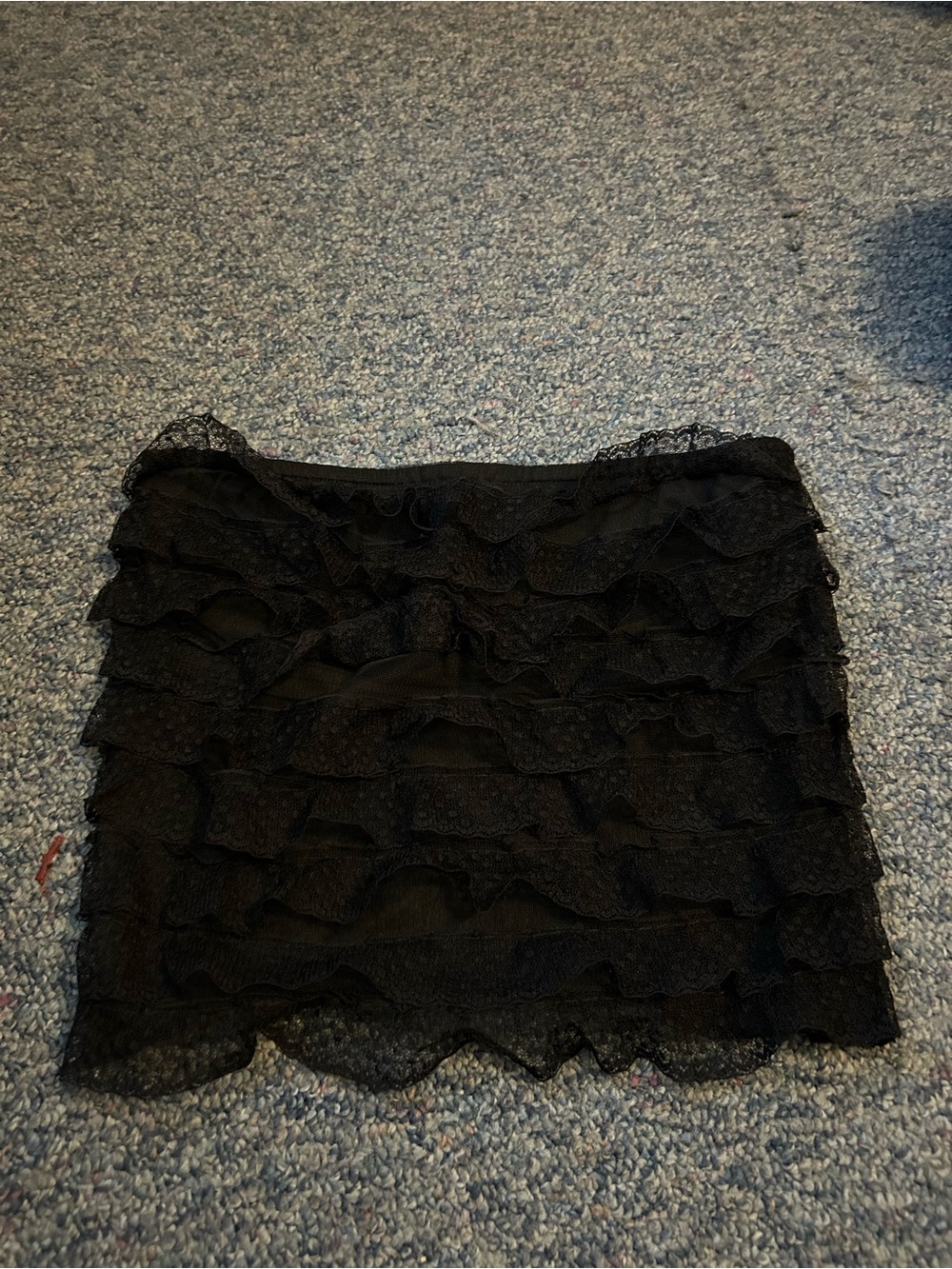 Black Layered Lace Tube Top